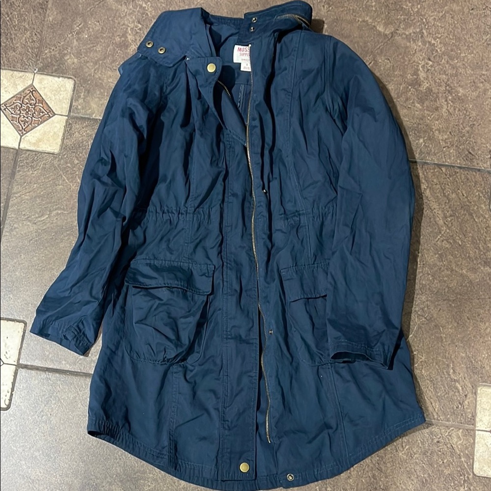 Mossimo Supply Co Blue Utility Jacket Weather-Resistant